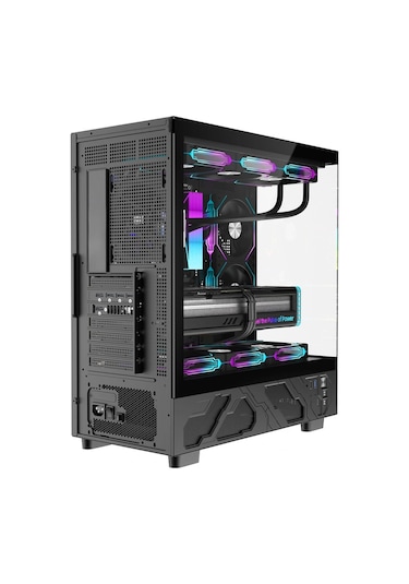 Dragos Basalt Pro V2 Siyah Temperature 6x Argb Fan 600w 80+ Matx Bilgisayar Kasası