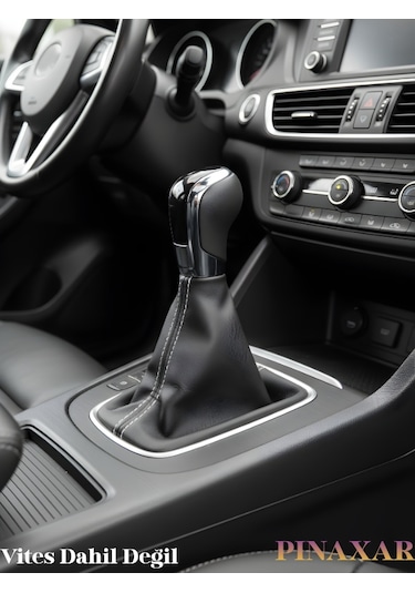 Bmw E87 Siyah Deri Prime Tasarım Beyaz Spor Dikiş Vites Körüğü