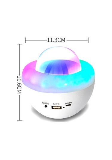 Teltree Usb Şarjlı Led Işık Projeksiyonu Ve Bluetooth Hoparlör - Akıllı Ses Kontrolü Odalar İçin Ambiyans Lambası Beyaz