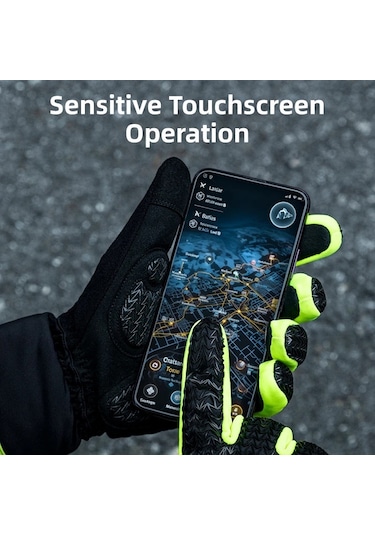 Rockbros S339 1 Çift Dokunmatik Ekran Pamuk Rüzgar Geçirmez Bisiklet Eldiveni