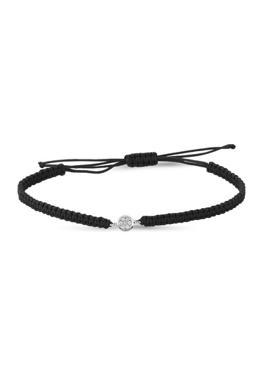 Yedi Taşlı Siyah Ip Pırlanta Altın Bileklik As10Pblt3  Altınsepeti