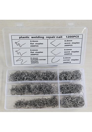 Plastik Zımba Tamir Teli 1200 Adet 6 Çeşit 200 Parça