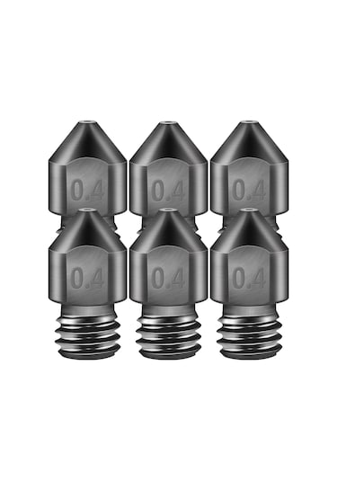 Shineyee Mk8 Sert Çelik Nozzle 0.4mm Boyutlu 3d Yazıcı Aksesuarı - 6 Adet Paket