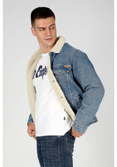 Lee Cooper Puebla 1 Erkek Jean Ceket-20081-denım Denim