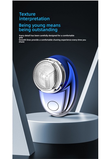 Mini Elektrikli Tıraş Makinesi, Taşınabilir, Su Geçirmez Mavi1