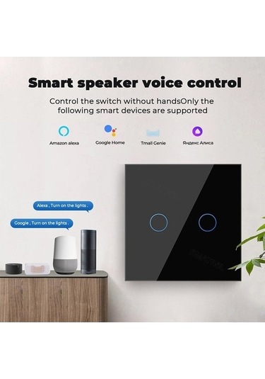 Fastbuy Tuya Zigbee Zero Firewire Dokunmatik Anahtar, 3 Grup, Siyah, Işık Ve Ses Kontrolü El Kitabı