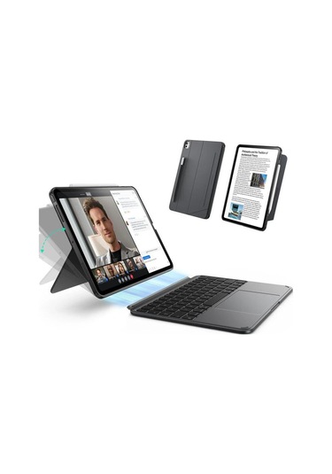 Apple iPad Uyumlu  Air 11 2024-2025 Shift Manyetik Klavyeli Tablet Kılıfı Klavyeli Kılıf