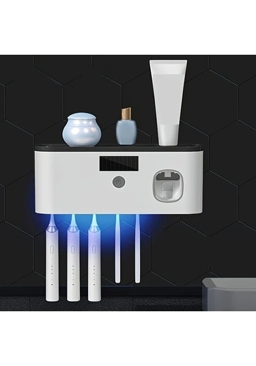 Fastbuy Challenger Akıllı Diş Fırçası Tutucu, Otomatik Macun Dağıtıcılı, Usb Şarjlı Beyaz, Uygun Her Kişi İçin Beyaz Beyaz