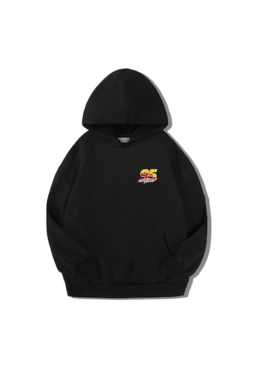 Brz Kids Unisex Çocuk Arabalar Cars Hoodie Siyah