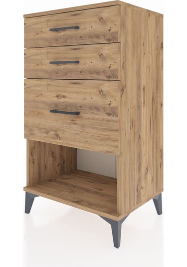 Hyperion Komodin 3 Çekmeceli 60x44x106 Çam-çam Çam