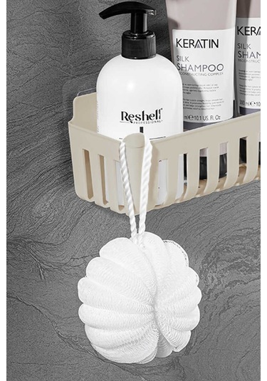 Primanova Deby 2'li Yapışkanlı Banyo Rafı Bej Bej