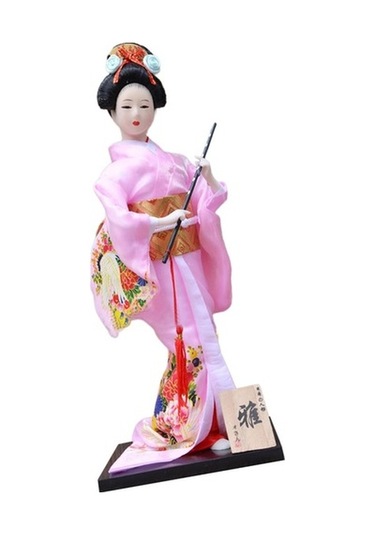 Lijinxu Magideal Masa Dolabı Kitaplık Için Japon Kimono Doll Halk Stil-c