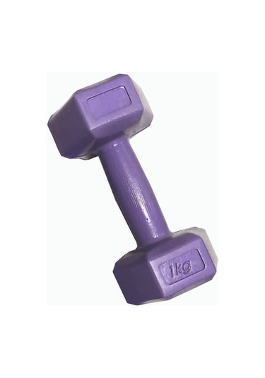 Leyaton Vinyl Kaplı Mor Dambıl 1 KG x 2 Adet