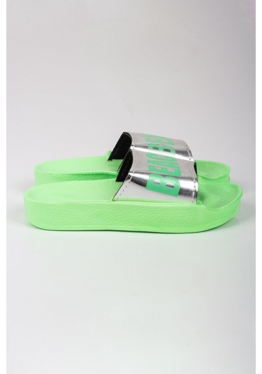 Kız Çocuk Beach Yazılı Terlik-5806-yeşil Yeşil