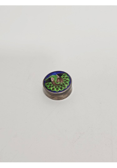 Antika Cloisonne Minyatür Kutu 3,2x1,3cm 074