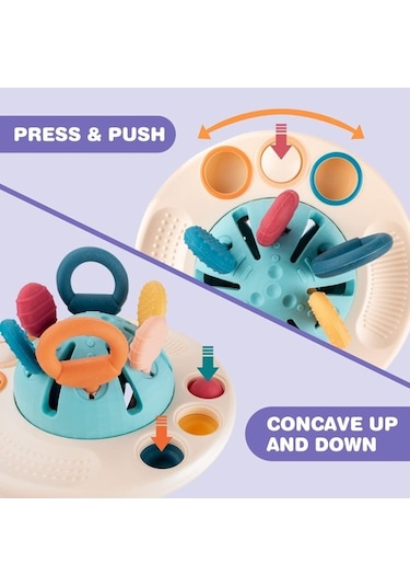 6-12 Ay Bebek Duyusal Montessori Silikon Oyuncak, 12-18 Ay Seyahat Çekme Ipli Oyuncak, Ince Motor Becerisini Geliştirme, 1 Yaş Için Çok Duyusal Aktivite Oyuncak, Doğum Günü Hediyes 20241015