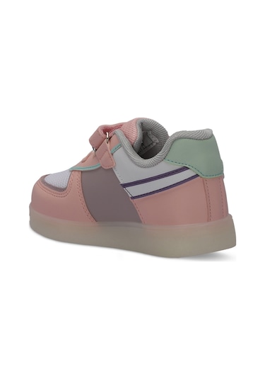 Slazenger  PERLE Çocuk Cırt Cırtlı Beyaz  -  Pembe  Sneaker
