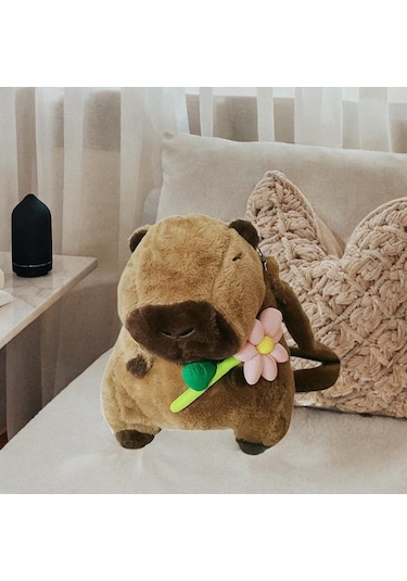 Suntek Doğum Günü Hediyesi Kız Erkek Peluş Kapibara Sırt Stil C