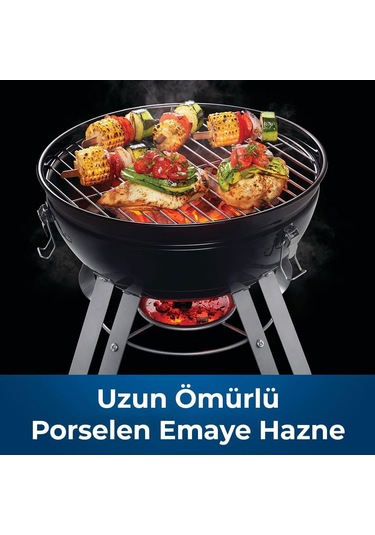 Napoleon Premium 14 Taşınabilir Kömürlü Mangal Barbekü 35cm Siyah