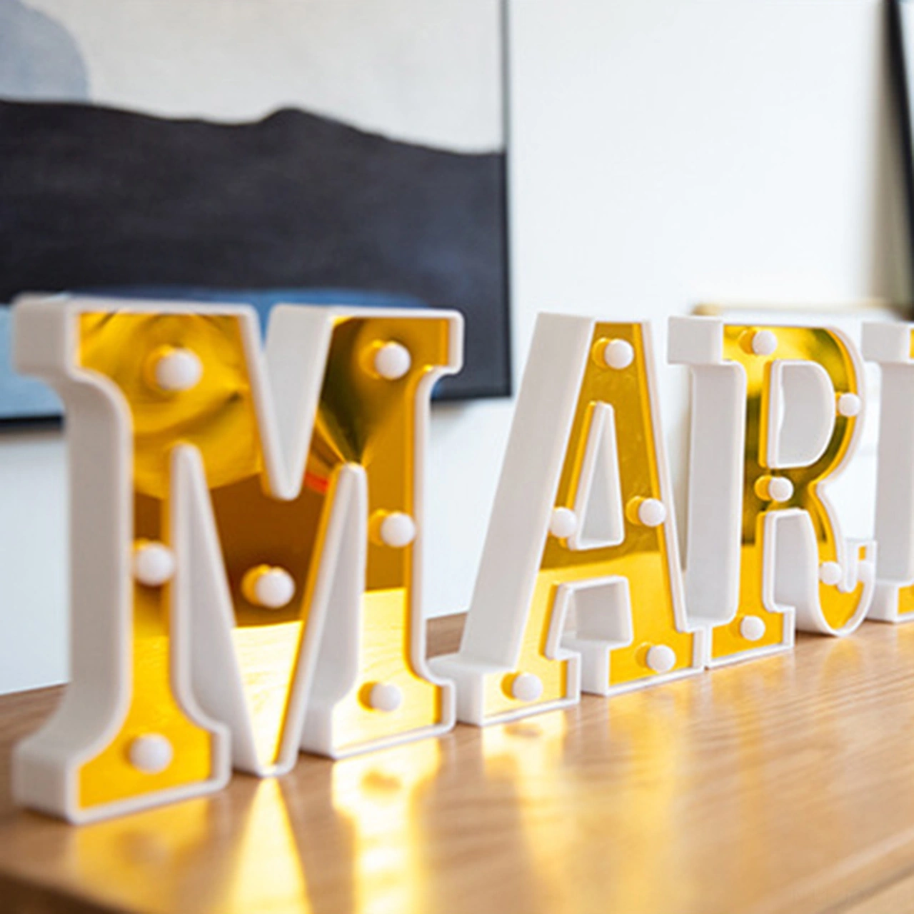 Youmex Altın Renkli M Harfi Led Dekoratif Işık, Proposal, Parti, Doğum Günü İçin Dekorasyon Aydınlatması Pil İçermez Diğer