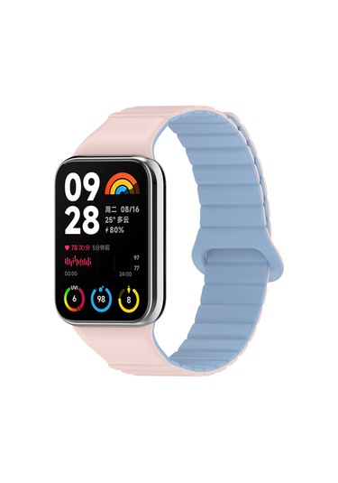 Ekılıf - Xiaomi Redmi Watch 4 Uyumlu - Kordon Silikon Kordon Strap Kayış Krd-105 - Beyaz-siyah