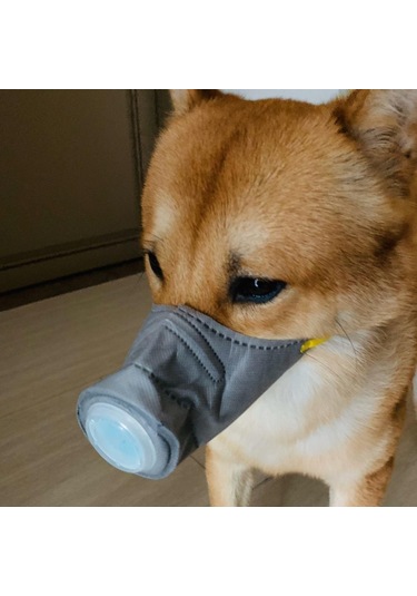 Homyl Ayarlanabilir Anti Sis Pet Köpek Ağız Maskesi Gri-l