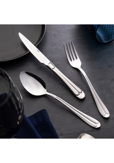 Nehir Saray Sade 12 Kişilik 72 Parça Çatal Kaşık Bıçak Takımı Gümüş
