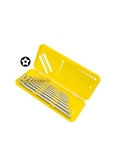 6478 Uzun Tip Delikli Torx L Allen Anahtar Takımı 9 Parça