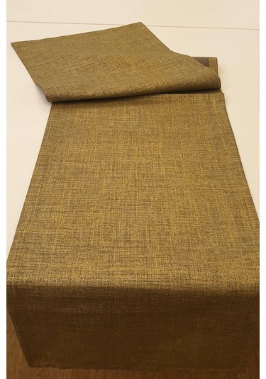 Concept Floransa Simli Keten Runner Bronz - Gold
