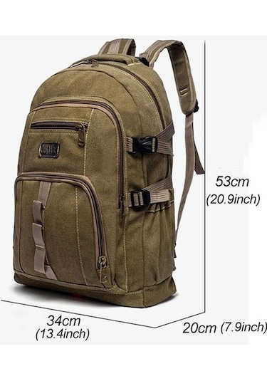 Ganzhoushop Yürüyüş Vintage Ve Tuval Sırt Sırt Seyahat Öğrenciler Litrelik Kapasiteli Kamp Kadınlar Kadın İçin İçin Günlük Green Genişletilebilir El Çantası Çantası Çantası Çantaları Çantalar Army Pp Çok Renkli