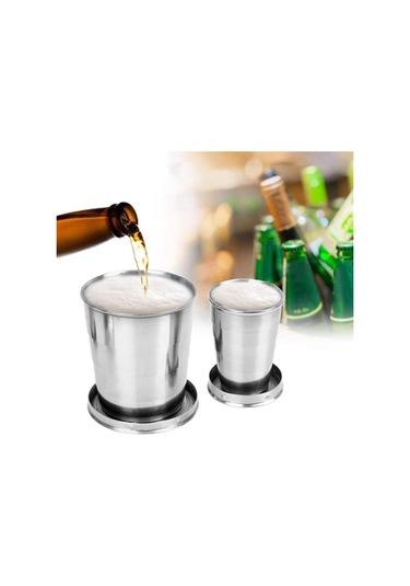 Moveevo 201 Paslanmaz Çelik Katlanabilir Bardak, 450ml, Taşınabilir Tasarım, Anahtar Zinciri Uyumlu, Dış Mekan Ve Seyahat İçin Ideal Diğer
