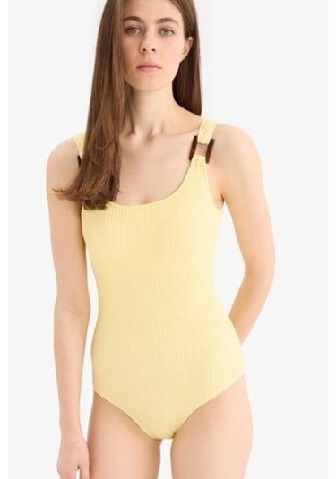 Defacto Regular Fit Bürümcük Mayo-fall İn Love T8005az25smyl118 Sarı