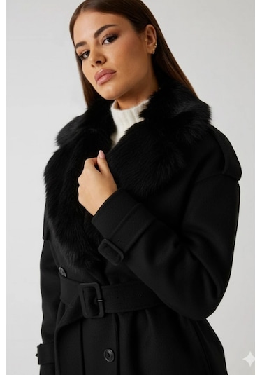 Guess Ella Kadın Siyah Yün Karışımlı Kaban 5bgl027125a-jblk Siyah