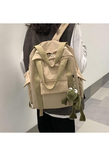 Haki Katı Kadın Sırt Çantası Çantası Genç Kızlar İçin Omuz Seyahat Çantası Sırt Çantaları Kanvas Sırt Çantası Haki