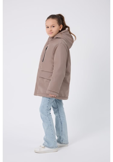 Freemen Kız Çocuk Vizon Kürklü Su Ve Rüzgar Geçirmez Kapüşonlu 3 Kışlık Mont Vizon