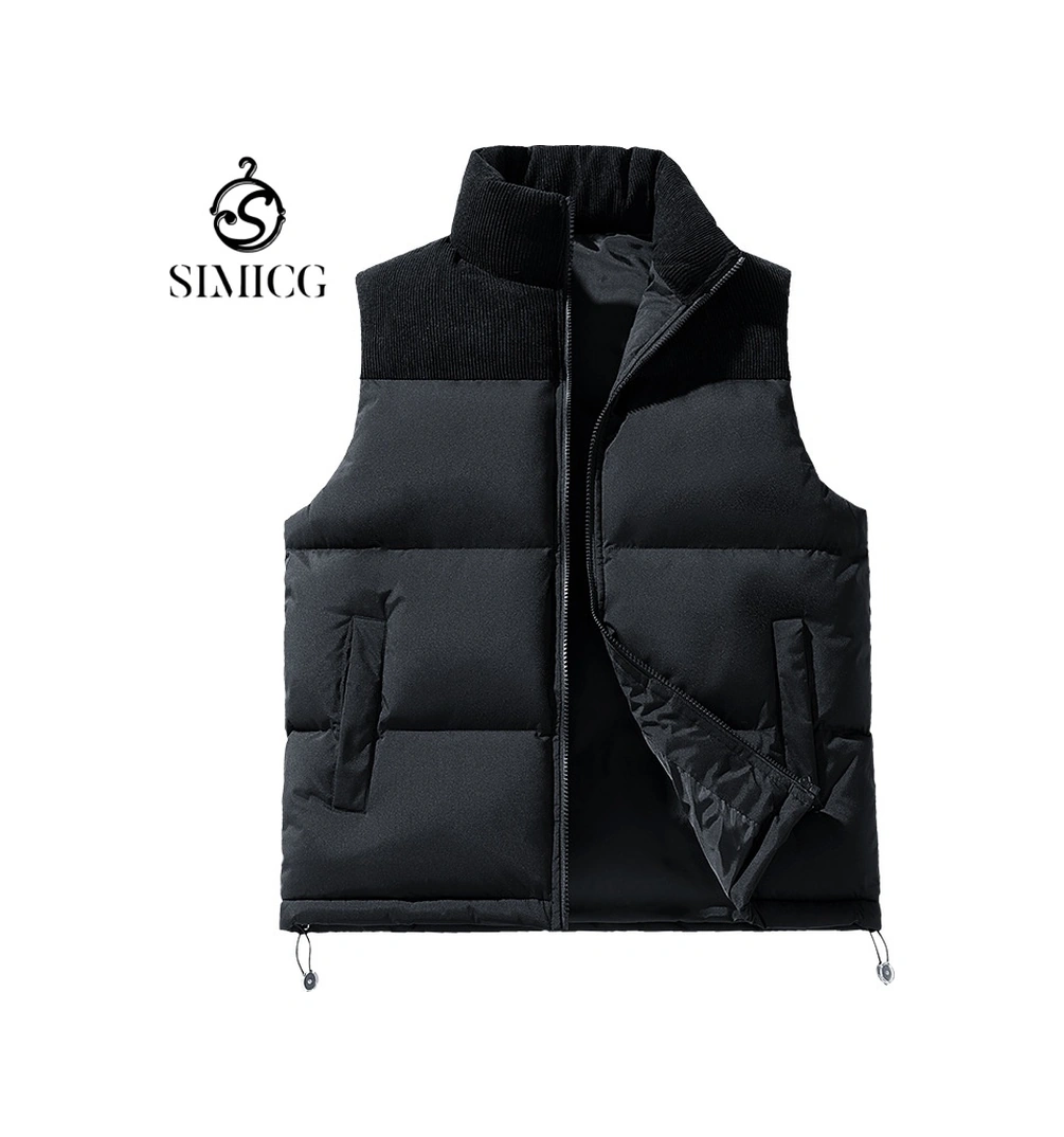 Sonbahar Ve Kış Erkek Aşağı Yelek Kalın Yelek Ceket Erkek Çift Gevşek Ekmek Yelek Siyah