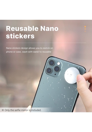 Springsun Selfie Çubuğu Telefon İçin Kompakt Yapışkanlı Ayna Metal Plakalar Selfie İphone Uyumlu Samsung Fotoğraf Video Selfie Vlog Aksesuarları İle