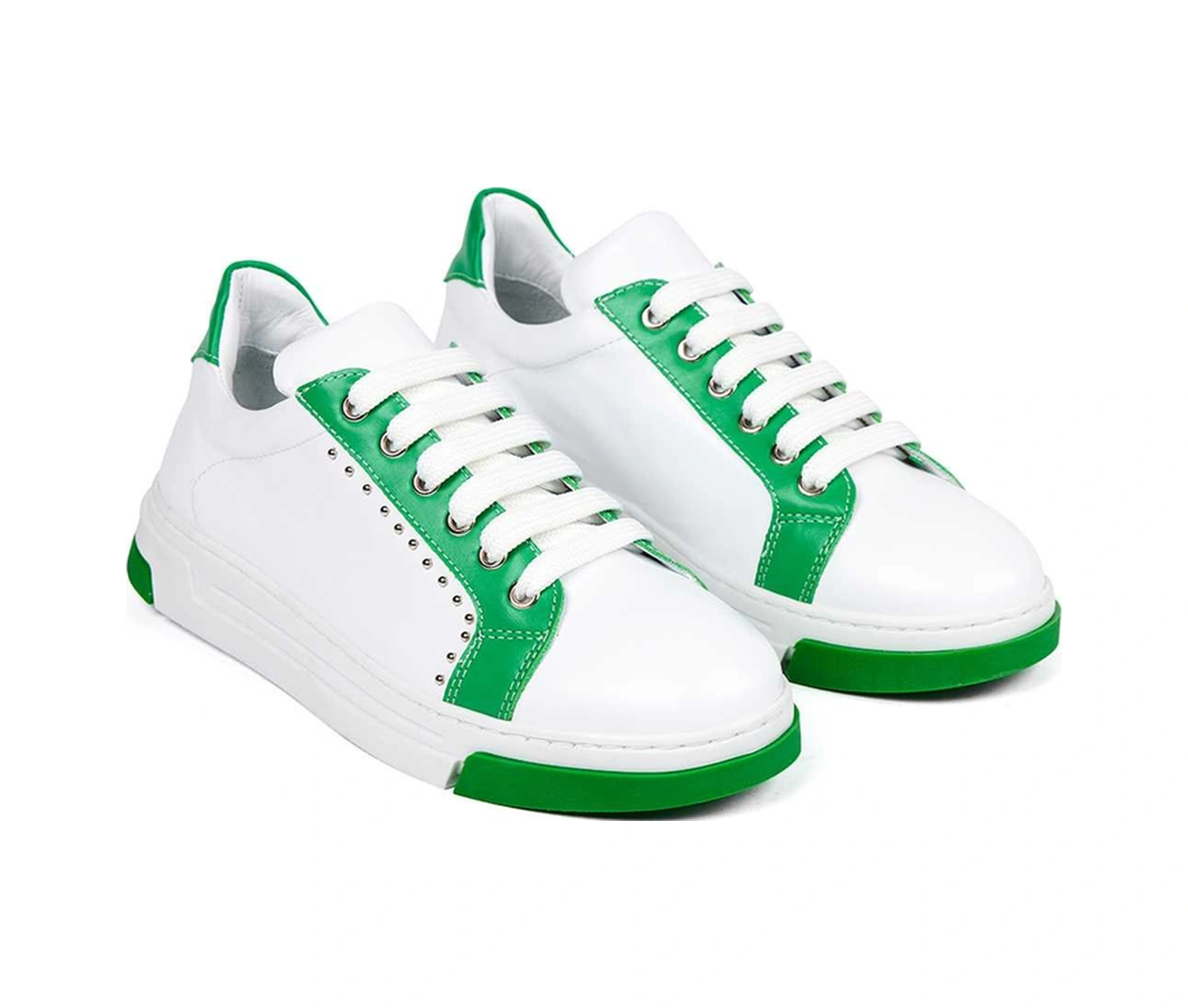 Bestello Bağcıklı Termoplastik Sneaker 101-232155-03 Kadın Ayakkabı Beyaz-yesıl