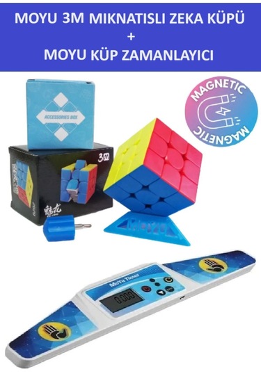 Moyu 3m Profesyonel Speed Cube Ve Moyu Küp Zamanlayıcı Seti-3x3 Rubik Zeka Küpü Ve Zamanlayıcı