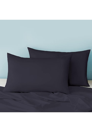 Pamuklu 2 Adet 50x70 Siyah Fermuarlı Yastık Kılıfı