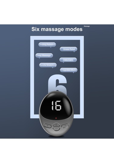 Teltree Taşınabilir Ems Boyun Masaj Aleti - 6 Mod, 16 Kademe Şarj Edilebilir Sarı Model + 2 Yapışkan Ped Sarı