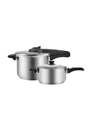 Karaca Saga İndüksiyon Tabanlı Düdüklü Tencere Seti 4+6 Lt Siyah