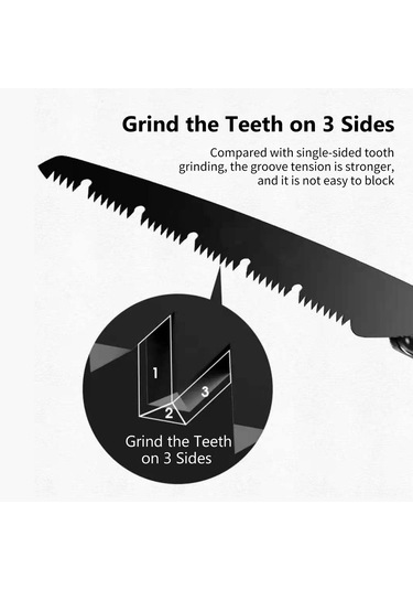Symbee Çift Taraflı Dişli Çelik Katlanabilir Testere, Bahçe Ağacı Budama, Ev Çalışmaları İçin Ergonomik Tutamaklı, Güven Kilitli