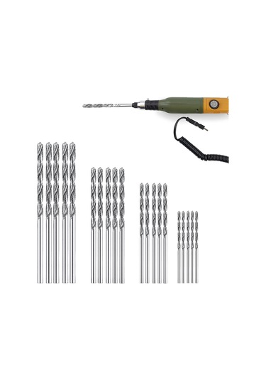 Xurunkeji Elmas Matkap Ucu Seti 20 Parça 4 Boyut 1mm 1.5mm 2mm 2.5mm Büküm Uçlu Mücevher Plaj Deniz Camı Kabuklar Değerli Taşlar Taşçılık