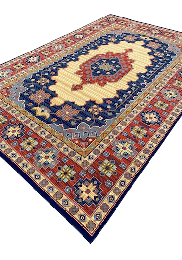 Saray Halı Klasik 786 Krem 200x296 Eski Model Lacivert Krem Yün