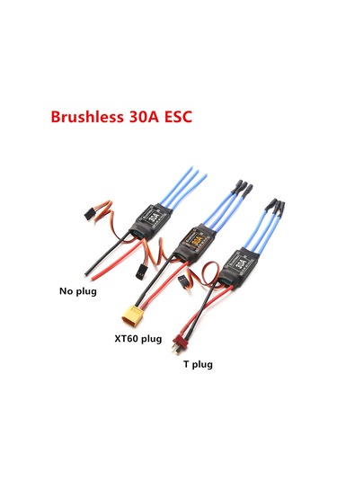 Samdoo 30a Brushless Esc: Sürekli 30a, Anlık 35a, 4v-16v Voltaj Aralığı, T Plug, 5v 2a Bec, Hız Kontrol, Koruma Fonksiyonları Mavi