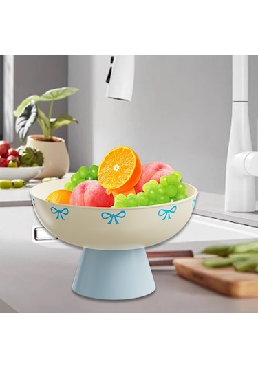 Suntek Meyve Kasesi Mutfak Tezgahı Şekerleme Tabağı Yüksek Sarı