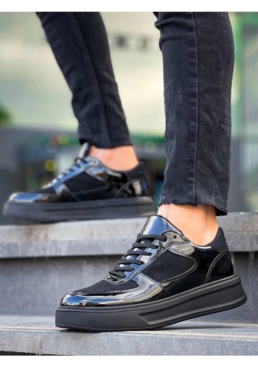 Kb-x8 Kuback Siyah Rugan Yüksek Siyah Taban Günlük Spor Ayakkabı Beyaz