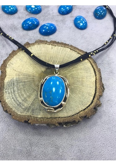 Turkuaz Firuze Taşlı Gümüş Kolye 925 Ayar Taş 512655677