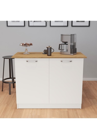 Patentli 120lik Benzila Ada Mutfak, Mutfak Adası, Çok Amaçlı Dolap, Mutfak Masası Beyaz - Meşe Patentli 120lik Benzila Ada Mutfak, Mutfak Adası, Çok Amaçlı Dolap, Mutfak Masası Beyaz - Meşe